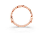 Round Ruby Leaf Motif Eternity Band in Rose gold with Bezel Setting_3