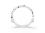 Round Ruby Leaf Motif Eternity Band in Silver with Bezel Setting_3