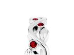 Round Ruby Leaf Motif Eternity Band in Silver with Bezel Setting_5