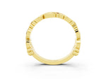 Round Ruby Leaf Motif Eternity Band in Yellow gold with Bezel Setting_3