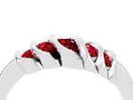 Round Ruby Multi-Row Crossover Band in Silver with Polished Curves_4