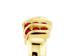 Round Ruby Multi-Row Crossover Band in Yellow gold with Polished Curves_5