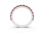 Round Ruby Polished Half Eternity Band in Platinum with Classic Prong Setting_3