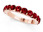 Round Ruby Polished Half Eternity Band in Rose gold with Classic Prong Setting_1