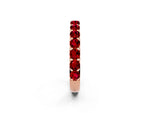 Round Ruby Polished Half Eternity Band in Rose gold with Classic Prong Setting_2