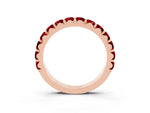 Round Ruby Polished Half Eternity Band in Rose gold with Classic Prong Setting_3