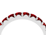 Round Ruby Polished Half Eternity Band in Silver with Classic Prong Setting_4