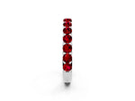 Round Ruby Polished Half Eternity Band in White gold with Classic Prong Setting_2