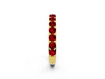 Round Ruby Polished Half Eternity Band in Yellow gold with Classic Prong Setting_2