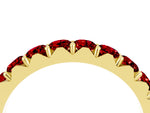 Round Ruby Polished Half Eternity Band in Yellow gold with Classic Prong Setting_4