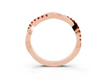 Round Ruby Twisted Infinity Band in Rose gold with Prong Setting_3