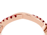 Round Ruby Twisted Infinity Band in Rose gold with Prong Setting_4