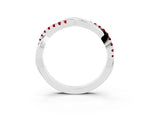 Round Ruby Twisted Infinity Band in White gold with Prong Setting_3