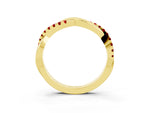 Round Ruby Twisted Infinity Band in Yellow gold with Prong Setting_3