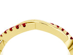 Round Ruby Twisted Infinity Band in Yellow gold with Prong Setting_4