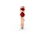 Round Ruby Wave Band in Rose gold with Channel Setting and Shared Prongs_2