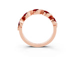 Round Ruby Wave Band in Rose gold with Channel Setting and Shared Prongs_3