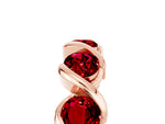 Round Ruby Wave Band in Rose gold with Channel Setting and Shared Prongs_5