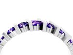 Round Tanzanite Anniversary Band in White gold with Channel Setting and Vertical Prongs_4
