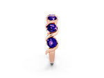 Round Tanzanite Half Eternity Band in Rose gold with Wave Prong Setting_2