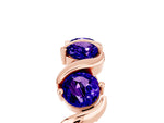Round Tanzanite Half Eternity Band in Rose gold with Wave Prong Setting_5