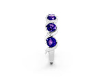 Round Tanzanite Half Eternity Band in Silver with Wave Prong Setting_2