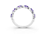 Round Tanzanite Half Eternity Band in Silver with Wave Prong Setting_3
