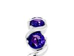 Round Tanzanite Half Eternity Band in Silver with Wave Prong Setting_5