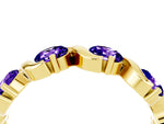 Round Tanzanite Half Eternity Band in Yellow gold with Wave Prong Setting_4