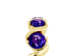 Round Tanzanite Half Eternity Band in Yellow gold with Wave Prong Setting_5