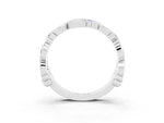 Round Tanzanite Leaf Motif Eternity Band in White gold with Bezel Setting_3