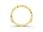 Round Tanzanite Leaf Motif Eternity Band in Yellow gold with Bezel Setting_3