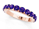 Round Tanzanite Polished Half Eternity Band in Rose gold with Classic Prong Setting_1