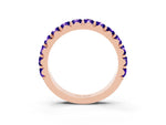 Round Tanzanite Polished Half Eternity Band in Rose gold with Classic Prong Setting_3