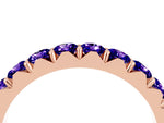 Round Tanzanite Polished Half Eternity Band in Rose gold with Classic Prong Setting_4