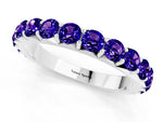 Round Tanzanite Polished Half Eternity Band in White gold with Classic Prong Setting_1
