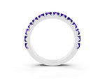 Round Tanzanite Polished Half Eternity Band in White gold with Classic Prong Setting_3
