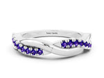 Round Tanzanite Twisted Infinity Band in Silver with Prong Setting