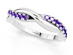 Round Tanzanite Twisted Infinity Band in Silver with Prong Setting_1