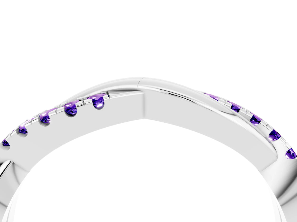 Round Tanzanite Twisted Infinity Band in Silver with Prong Setting_4