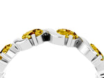 Round Yellow Sapphire Half Eternity Band in Platinum with Wave Prong Setting_4