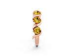 Round Yellow Sapphire Half Eternity Band in Rose gold with Wave Prong Setting_2