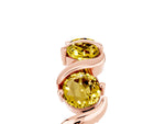 Round Yellow Sapphire Half Eternity Band in Rose gold with Wave Prong Setting_5