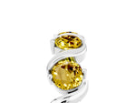 Round Yellow Sapphire Half Eternity Band in Silver with Wave Prong Setting_5