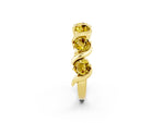 Round Yellow Sapphire Half Eternity Band in Yellow gold with Wave Prong Setting_2