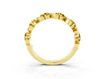 Round Yellow Sapphire Half Eternity Band in Yellow gold with Wave Prong Setting_3