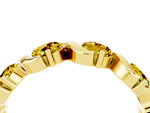 Round Yellow Sapphire Half Eternity Band in Yellow gold with Wave Prong Setting_4