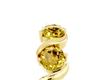 Round Yellow Sapphire Half Eternity Band in Yellow gold with Wave Prong Setting_5