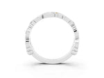 Round Yellow Sapphire Leaf Motif Eternity Band in Platinum with Bezel Setting_3
