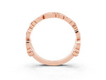 Round Yellow Sapphire Leaf Motif Eternity Band in Rose gold with Bezel Setting_3